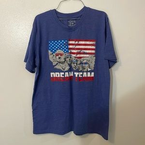 Home of the Brave large blue t shirt Mount Rushmore graphic